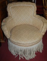 Lot 1342 - A late Victorian floral upholstered and button...