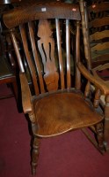 Lot 1352 - A circa 1900 elm and beech splatback farmhouse...