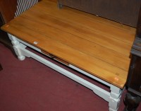 Lot 1387 - A modern beech and part white painted planked...