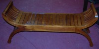 Lot 1388 - A contemporary hardwood slatted X-framed twin...