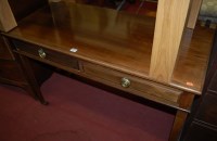 Lot 1391 - An Edwardian mahogany two drawer side table, w....