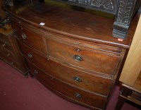 Lot 1393 - An early 19th century mahogany bowfront chest,...