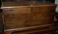 Lot 1241 - A 19th century oak hinge-top blanket box, w.85cm