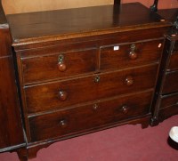 Lot 1242 - A Victorian oak chest of two short over two...