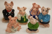 Lot 80 - A set of six Wade Nat West pig moneyboxes