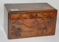 Lot 35 - A late George III figured walnut, box wood and...
