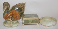 Lot 43 - A small collection of onyx items to include a...