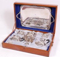 Lot 1159 - A good Edwardian silver six piece tea and...