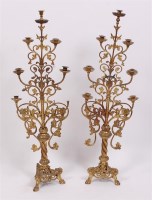 Lot 1300 - A pair of late 19th century continental gilt...