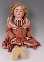 Lot 1310 - A Leconte & Co bisque headed doll, impressed...