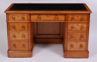 Lot 1530 - A late Victorian birds eye maple kneehole...