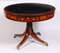 Lot 1582 - A Regency period rosewood pedestal drum table,...