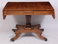 Lot 1586 - A Regency rosewood pedestal sofa table, the...