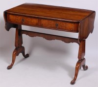 Lot 1588 - A walnut and yew wood crossbanded sofa table,...