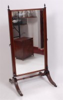 Lot 1592 - An early 20th century mahogany cheval mirror,...