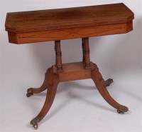 Lot 1595 - A Regency mahogany pedestal card table, the...