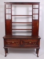 Lot 1598 - An 18th century joined oak dresser base,...