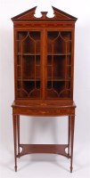 Lot 1541 - A Sheraton Revival fiddleback mahogany and...