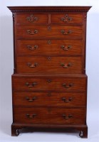 Lot 1543 - A George III mahogany chest-on-chest, the...