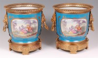 Lot 1049 - A pair of circa 1900 Sevres style porcelain...