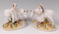 Lot 1062 - A pair of Victorian Staffordshire figures,...