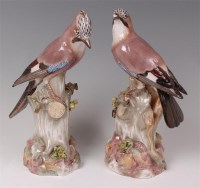 Lot 1074 - A pair of 19th century Meissen porcelain bird...