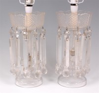 Lot 1078 - A pair of Victorian glass pedestal table...