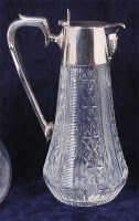 Lot 1080 - An Edwardian cut glass and silver topped...