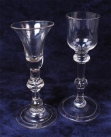 Lot 1087 - A George III pedestal wine glass, having a...