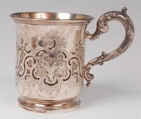 Lot 1107 - A mid-Victorian silver christening mug, having...