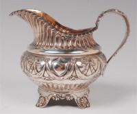 Lot 1108 - A mid-19th century silver cream jug, of squat...