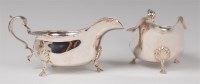 Lot 1116 - A pair of silver sauceboats, in the early...