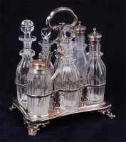 Lot 1122 - An early Victorian silver seven bottle cruet...