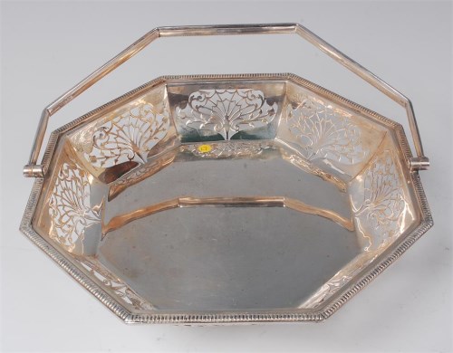 Lot 1130 - A George V silver fruit / cake basket, of...