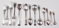 Lot 1138 - A Victorian silver harlequin cutlery suite, in...