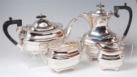 Lot 1155 - A Walker & Hall silver four piece tea and...