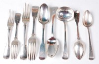 Lot 1165 - Assorted silver flatware, to include; four...