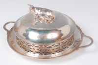 Lot 1099 - A late Victorian silver butter dish, the domed...