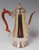 Lot 1112 - A silver coffee pot, in the Queen Anne style,...