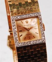 Lot 1270 - A ladies Rolex 18ct gold dress watch, the...