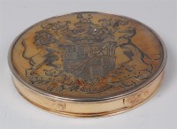 Lot 1127 - A mid-18th century silver gilt seal box, of...