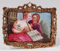 Lot 1337 - An 18th century polychrome enamel on soft...