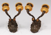 Lot 1354 - A pair of late 19th century French bronze and...