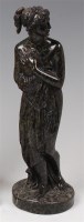 Lot 1358 - A 19th century carved verdigris marble figure...