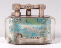 Lot 1362 - A Dunhill Aquarium table lighter, the loose...