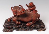 Lot 1389 - A circa 1900 Chinese carved hardwood water...