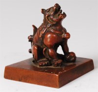 Lot 1393 - A Chinese bronze seal, the square plinth...