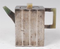 Lot 1397 - A 19th century Chinese pewter teapot, of...