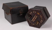 Lot 1318 - A late Victorian Lachenal & Co concertina, of...