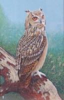 Lot 1468 - Terence J Bond (b.1946) - Bengal eagle owl,...